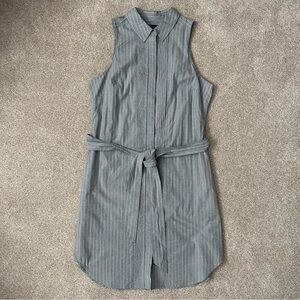 Banana Republic Button-up Dress Gray Pinstripe Size 8
